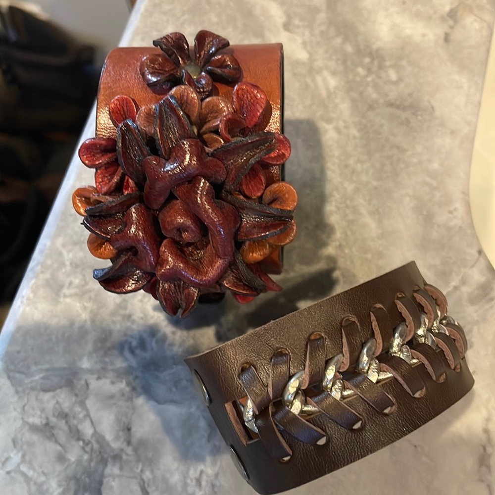Vintage leather bracelets